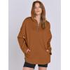 imageANRABESS Womens Oversized Hoodie Quarter Zip Sweatshirts 2025 Spring Tunic Pullover Top Trendy Teen Girls Preppy ClothesCaramel