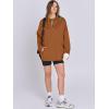 imageANRABESS Womens Oversized Hoodie Quarter Zip Sweatshirts 2025 Spring Tunic Pullover Top Trendy Teen Girls Preppy ClothesCaramel
