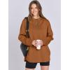 imageANRABESS Womens Oversized Hoodie Quarter Zip Sweatshirts 2025 Spring Tunic Pullover Top Trendy Teen Girls Preppy ClothesCaramel