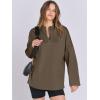 imageANRABESS Womens Oversized Hoodie Quarter Zip Sweatshirts 2025 Spring Tunic Pullover Top Trendy Teen Girls Preppy ClothesCoffee