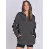 imageANRABESS Womens Oversized Hoodie Quarter Zip Sweatshirts 2025 Spring Tunic Pullover Top Trendy Teen Girls Preppy ClothesDark Grey