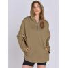 imageANRABESS Womens Oversized Hoodie Quarter Zip Sweatshirts 2025 Spring Tunic Pullover Top Trendy Teen Girls Preppy ClothesDark Khaki