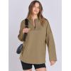 imageANRABESS Womens Oversized Hoodie Quarter Zip Sweatshirts 2025 Spring Tunic Pullover Top Trendy Teen Girls Preppy ClothesDark Khaki
