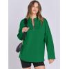imageANRABESS Womens Oversized Hoodie Quarter Zip Sweatshirts 2025 Spring Tunic Pullover Top Trendy Teen Girls Preppy ClothesGreen
