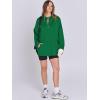 imageANRABESS Womens Oversized Hoodie Quarter Zip Sweatshirts 2025 Spring Tunic Pullover Top Trendy Teen Girls Preppy ClothesGreen