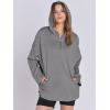 imageANRABESS Womens Oversized Hoodie Quarter Zip Sweatshirts 2025 Spring Tunic Pullover Top Trendy Teen Girls Preppy ClothesGrey