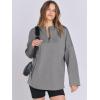 imageANRABESS Womens Oversized Hoodie Quarter Zip Sweatshirts 2025 Spring Tunic Pullover Top Trendy Teen Girls Preppy ClothesGrey