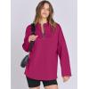 imageANRABESS Womens Oversized Hoodie Quarter Zip Sweatshirts 2025 Spring Tunic Pullover Top Trendy Teen Girls Preppy ClothesHot Pink