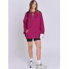 imageANRABESS Womens Oversized Hoodie Quarter Zip Sweatshirts 2025 Spring Tunic Pullover Top Trendy Teen Girls Preppy ClothesHot Pink