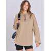 imageANRABESS Womens Oversized Hoodie Quarter Zip Sweatshirts 2025 Spring Tunic Pullover Top Trendy Teen Girls Preppy ClothesKhaki