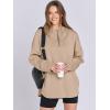imageANRABESS Womens Oversized Hoodie Quarter Zip Sweatshirts 2025 Spring Tunic Pullover Top Trendy Teen Girls Preppy ClothesKhaki