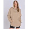 imageANRABESS Womens Oversized Hoodie Quarter Zip Sweatshirts 2025 Spring Tunic Pullover Top Trendy Teen Girls Preppy ClothesKhaki