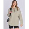 imageANRABESS Womens Oversized Hoodie Quarter Zip Sweatshirts 2025 Spring Tunic Pullover Top Trendy Teen Girls Preppy ClothesLight Khaki