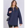 imageANRABESS Womens Oversized Hoodie Quarter Zip Sweatshirts 2025 Spring Tunic Pullover Top Trendy Teen Girls Preppy ClothesNavy Blue