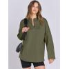 imageANRABESS Womens Oversized Hoodie Quarter Zip Sweatshirts 2025 Spring Tunic Pullover Top Trendy Teen Girls Preppy ClothesOlive Green