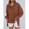 imageANRABESS Womens Sweatshirts Oversized Casual Loose Button Up Henley Pullover Top High Low Split 2025 Fall Fashion OutfitsBrown