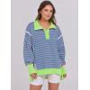 imageANRABESS Womens Sweatshirts Oversized Casual Loose Button Up Henley Pullover Top High Low Split 2025 Fall Fashion OutfitsPink Green