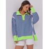 imageANRABESS Womens Sweatshirts Oversized Casual Loose Button Up Henley Pullover Top High Low Split 2025 Fall Fashion OutfitsPink Green