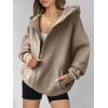 imageANRABESS Womens Zip Up Hoodies Oversized Sweatshirt Long Sleeve Fleece Jackets Coat Workout Y2K Outfits 2025 Fall TrendyKhaki