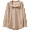 imageANRABESS Womens Oversized Hoodie Quarter Zip Sweatshirts 2025 Spring Tunic Pullover Top Trendy Teen Girls Preppy ClothesKhaki