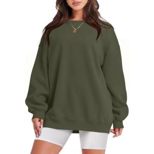 imageANRABESS Sweatshirt for Women Oversized Crewneck Hoodies Fleece Casual Pullover Top Fall Fashion Outfits Clothes 2025Army Green