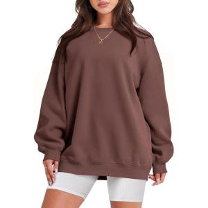 imageANRABESS Sweatshirt for Women Oversized Crewneck Hoodies Fleece Casual Pullover Top Fall Fashion Outfits Clothes 2025Coffee