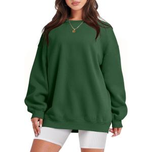 imageANRABESS Sweatshirt for Women Oversized Crewneck Hoodies Fleece Casual Pullover Top Fall Fashion Outfits Clothes 2025Deep Green