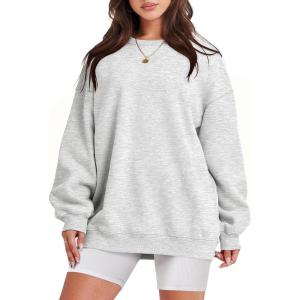 imageANRABESS Sweatshirt for Women Oversized Crewneck Hoodies Fleece Casual Pullover Top Fall Fashion Outfits Clothes 2025Light Gray