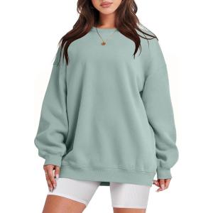 imageANRABESS Sweatshirt for Women Oversized Crewneck Hoodies Fleece Casual Pullover Top Fall Fashion Outfits Clothes 2025Light Green
