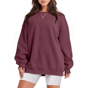 imageANRABESS Sweatshirt for Women Oversized Crewneck Hoodies Fleece Casual Pullover Top Fall Fashion Outfits Clothes 2025Maroon