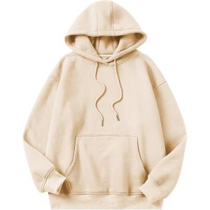 imageANRABESS Womens Oversized Fleece Hoodies Basic Pullover Sweatshirt Fall Fashion 2025 Outfits Trendy Y2k Teens Preppy ClothesApricot