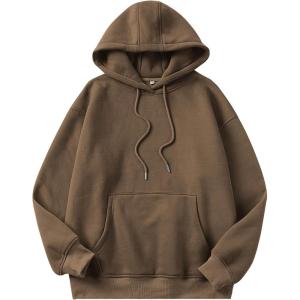 imageANRABESS Womens Oversized Fleece Hoodies Basic Pullover Sweatshirt Fall Fashion 2025 Outfits Trendy Y2k Teens Preppy ClothesBrown