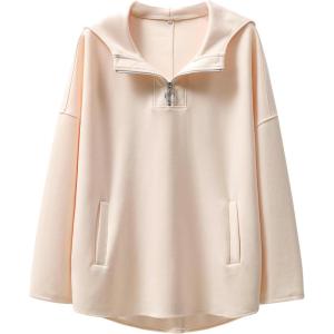 imageANRABESS Womens Oversized Hoodie Quarter Zip Sweatshirts 2025 Spring Tunic Pullover Top Trendy Teen Girls Preppy ClothesAlomnd