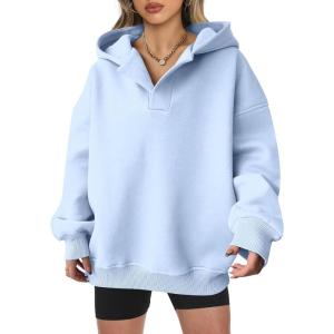 imageANRABESS Womens Oversized Hoodies V Neck Sweatshirts Long Sleeve Pullover Casual Fall Teen Girls Preppy Clothes 2025 TrendyLight Blue