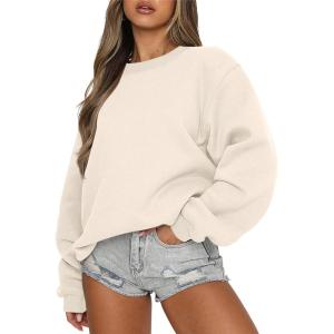 imageANRABESS Womens Sweatshirts Hoodies Crewneck Oversized Fleece Pullover Sweaters Cute Top Y2K Teen Girls Preppy Clothes 2024Apricot