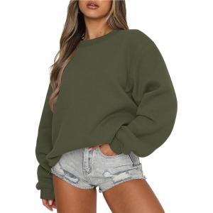 imageANRABESS Womens Sweatshirts Hoodies Crewneck Oversized Fleece Pullover Sweaters Cute Top Y2K Teen Girls Preppy Clothes 2024Army Green