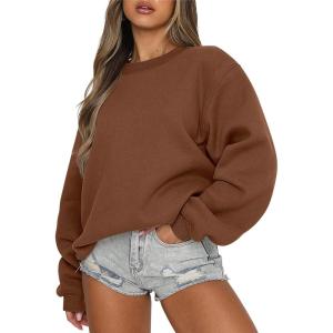 imageANRABESS Womens Sweatshirts Hoodies Crewneck Oversized Fleece Pullover Sweaters Cute Top Y2K Teen Girls Preppy Clothes 2024Coffee
