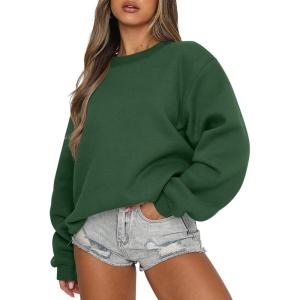 imageANRABESS Womens Sweatshirts Hoodies Crewneck Oversized Fleece Pullover Sweaters Cute Top Y2K Teen Girls Preppy Clothes 2024Dark Green
