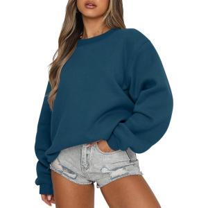 imageANRABESS Womens Sweatshirts Hoodies Crewneck Oversized Fleece Pullover Sweaters Cute Top Y2K Teen Girls Preppy Clothes 2024Deep Blue