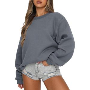 imageANRABESS Womens Sweatshirts Hoodies Crewneck Oversized Fleece Pullover Sweaters Cute Top Y2K Teen Girls Preppy Clothes 2024Deep Gray