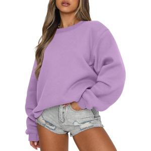 imageANRABESS Womens Sweatshirts Hoodies Crewneck Oversized Fleece Pullover Sweaters Cute Top Y2K Teen Girls Preppy Clothes 2024Light Purple