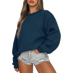 imageANRABESS Womens Sweatshirts Hoodies Crewneck Oversized Fleece Pullover Sweaters Cute Top Y2K Teen Girls Preppy Clothes 2024Navy Blue