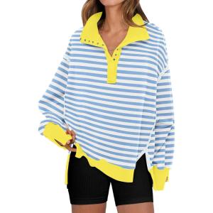 imageANRABESS Womens Sweatshirts Oversized Casual Loose Button Up Henley Pullover Top High Low Split 2025 Fall Fashion OutfitsBule White