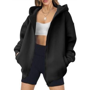 imageANRABESS Womens Zip Up Hoodies Oversized Sweatshirt Long Sleeve Fleece Jackets Coat Workout Y2K Outfits 2025 Fall TrendyBlack