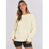 imageANRABESS Sweatshirts for women 2024 Fall Fashion Shirts Long Sleeve Crewneck Lightweight Side Split Casual Pullover TopAlmond