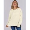 imageANRABESS Sweatshirts for women 2024 Fall Fashion Shirts Long Sleeve Crewneck Lightweight Side Split Casual Pullover TopAlmond