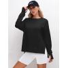 imageANRABESS Sweatshirts for women 2024 Fall Fashion Shirts Long Sleeve Crewneck Lightweight Side Split Casual Pullover TopBlack
