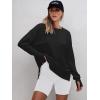 imageANRABESS Sweatshirts for women 2024 Fall Fashion Shirts Long Sleeve Crewneck Lightweight Side Split Casual Pullover TopBlack