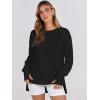 imageANRABESS Sweatshirts for women 2024 Fall Fashion Shirts Long Sleeve Crewneck Lightweight Side Split Casual Pullover TopBlack