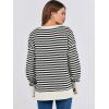 imageANRABESS Sweatshirts for women 2024 Fall Fashion Shirts Long Sleeve Crewneck Lightweight Side Split Casual Pullover TopBlack White